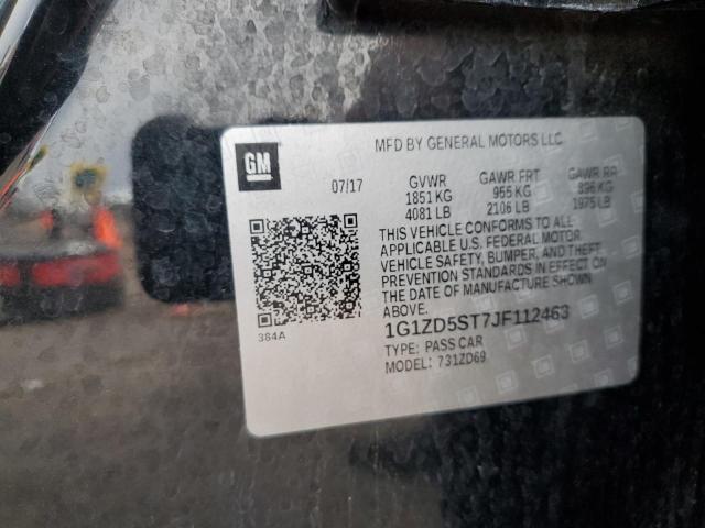 1G1ZD5ST7JF112463 - 2018 CHEVROLET MALIBU LT Czarny zdjęcie 12