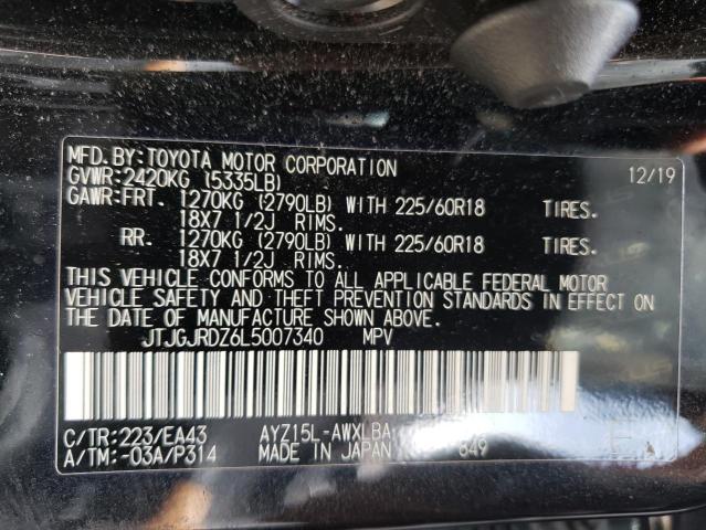 JTJGJRDZ6L5007340 - 2020 LEXUS NX 300H BLACK photo 14