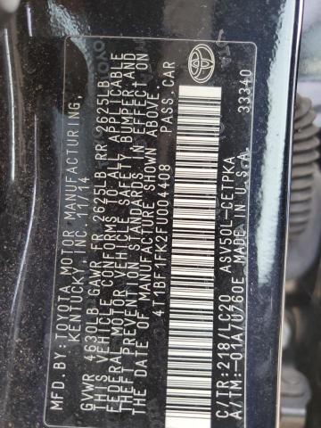 4T1BF1FK2FU004408 - 2015 TOYOTA CAMRY LE BLACK photo 13