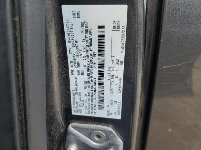 1FMCU0GD5JUC28821 - 2018 FORD ESCAPE SE GRAY photo 12