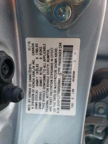 2HGFC2F55GH533663 - 2016 HONDA CIVIC LX SILVER photo 12