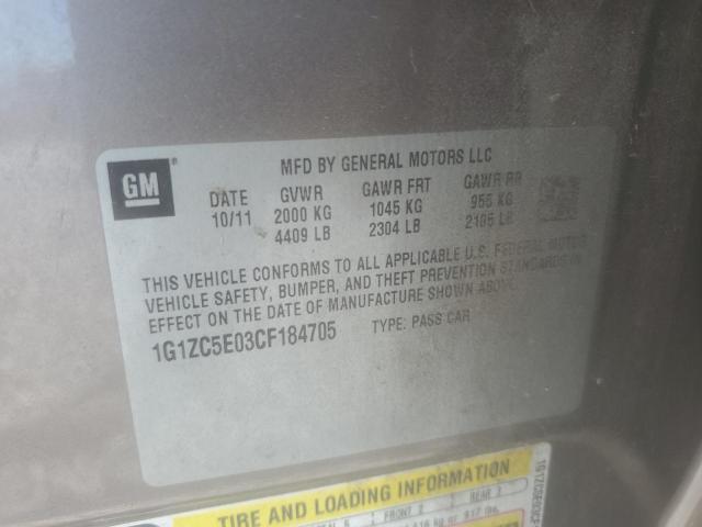 1G1ZC5E03CF184705 - 2012 CHEVROLET MALIBU 1LT BROWN photo 12