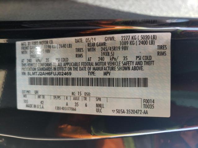 5LMTJ2AH6FUJ02469 - 2015 LINCOLN MKC BLACK photo 12