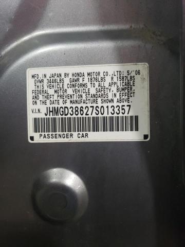 JHMGD38627S013357 - 2007 HONDA FIT S 银色 照片 12