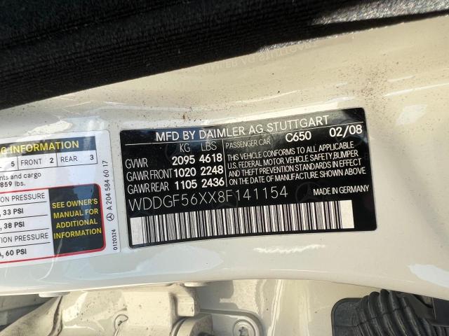 WDDGF56XX8F141154 - 2008 MERCEDES-BENZ C 350 WHITE photo 10