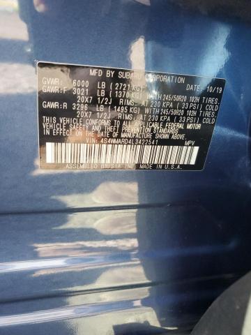 4S4WMARD4L3422541 - 2020 SUBARU ASCENT TOURING ლურჯი ფოტო 12