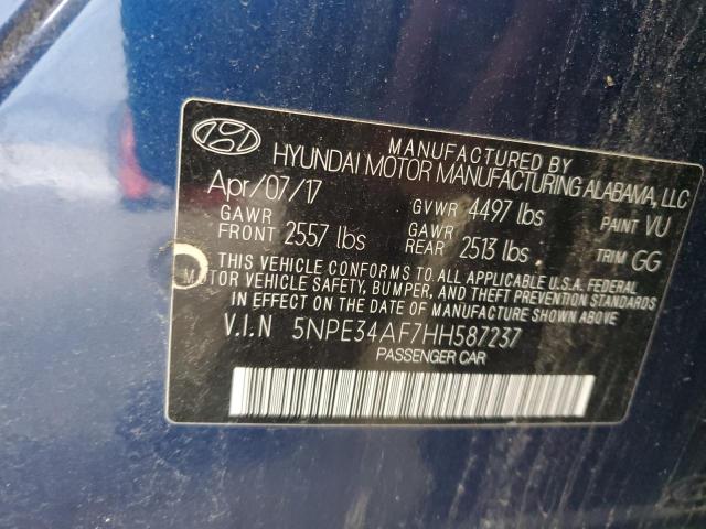 5NPE34AF7HH587237 - 2017 HYUNDAI SONATA SPORT BLUE photo 13