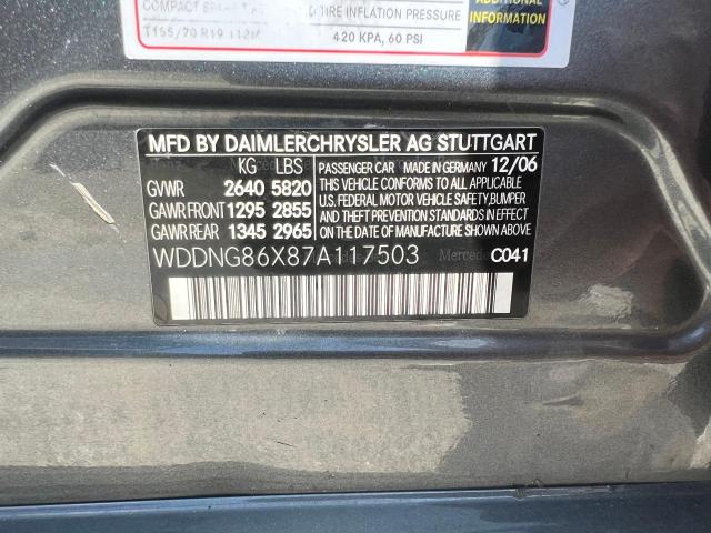 WDDNG86X87A117503 - 2007 MERCEDES-BENZ S 550 4MATIC GRAY photo 10