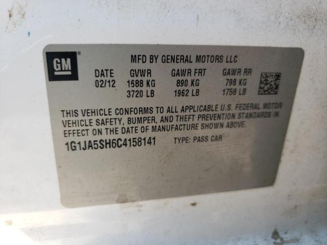 1G1JA5SH6C4158141 - 2012 CHEVROLET SONIC LS WHITE photo 13