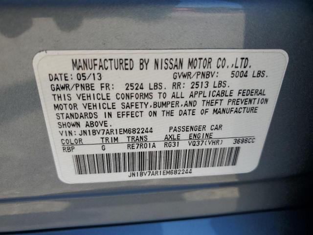 JN1BV7AR1EM682244 - 2014 INFINITI Q50 BASE TEAL photo 12