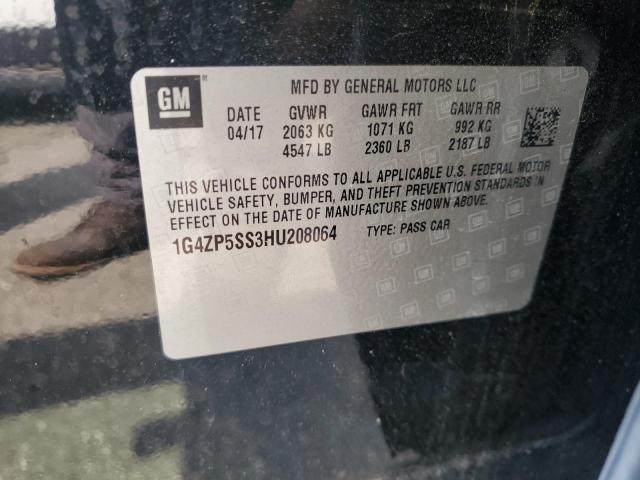 1G4ZP5SS3HU208064 - 2017 BUICK LACROSSE ESSENCE BLACK photo 12