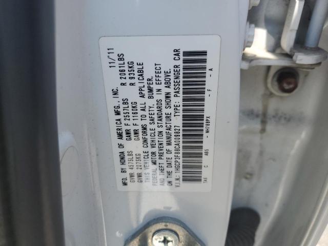 1HGCP3F88CA009827 - 2012 HONDA ACCORD EXL WHITE photo 12