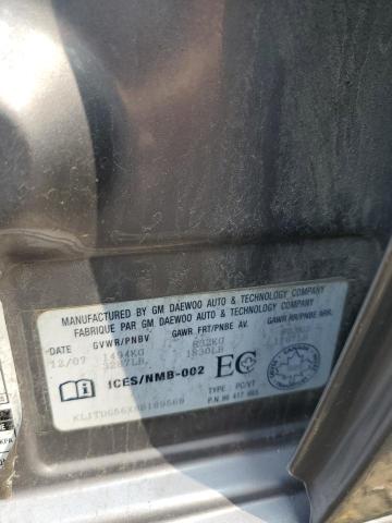 KL1TD656X8B189569 - 2008 CHEVROLET AVEO BASE GRAY photo 13