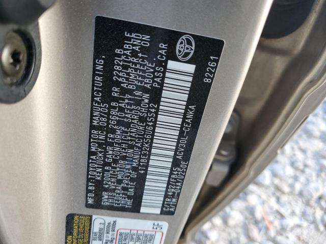 4T1BE32K56U645542 - 2006 TOYOTA CAMRY LE 米色 照片 12