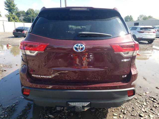 5TDBGRFH1KS061301 - 2019 TOYOTA HIGHLANDER HYBRID BURGUNDY photo 6