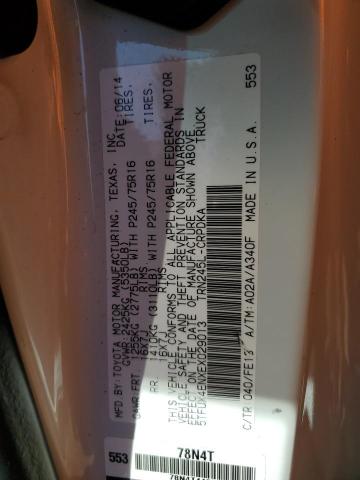 5TFUX4ENXEX029013 - 2014 TOYOTA TACOMA ACCESS CAB თეთრი ფოტო 12