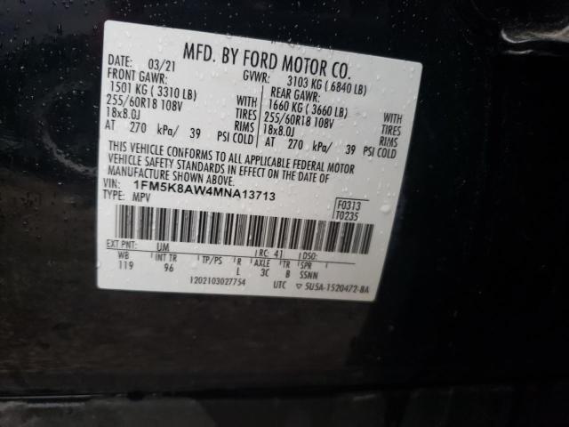 1FM5K8AW4MNA13713 - 2021 FORD EXPLORER POLICE INTERCEPTOR 黑色 照片 13