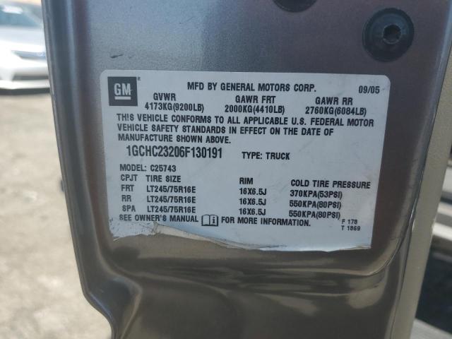 1GCHC23206F130191 - 2006 CHEVROLET SILVERADO C2500 HEAVY DUTY GRAY photo 12