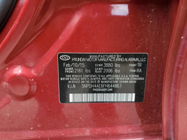 5NPDH4AE6FH644867 - 2015 HYUNDAI ELANTRA SE RED photo 13