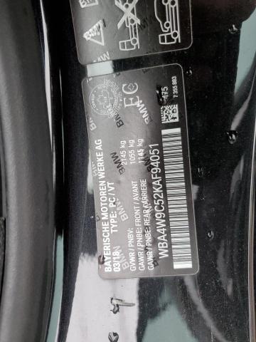 WBA4W9C52KAF94051 - 2019 BMW 440XI BLACK photo 12