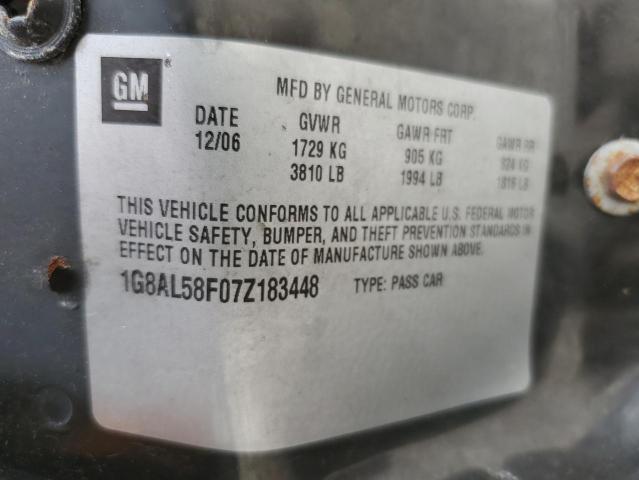 1G8AL58F07Z183448 - 2007 SATURN ION LEVEL 3 BLUE photo 12