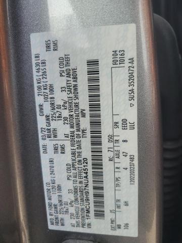 1FMCU9H97NUA45120 - 2022 FORD ESCAPE SEL 银色 照片 13