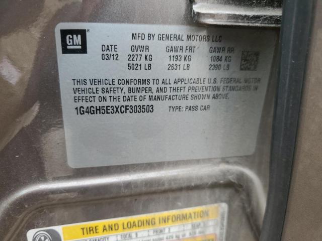 1G4GH5E3XCF303503 - 2012 BUICK LACROSSE PREMIUM Серый фото 12