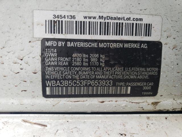 WBA3B5C53FP653933 - 2015 BMW 328 XI SULEV WHITE photo 12