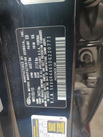 5XXGR4A65DG220771 - 2013 KIA OPTIMA SX BLACK photo 12