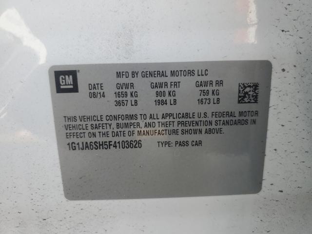 1G1JA6SH5F4103626 - 2015 CHEVROLET SONIC LS WHITE photo 13