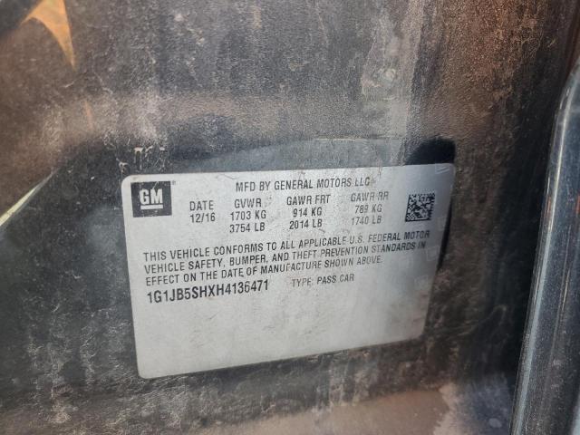 1G1JB5SHXH4136471 - 2017 CHEVROLET SONIC LS 石墨色 照片 12