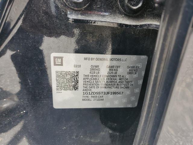 1G1ZD5ST3JF199567 - 2018 CHEVROLET MALIBU LT Schwarz Foto 12