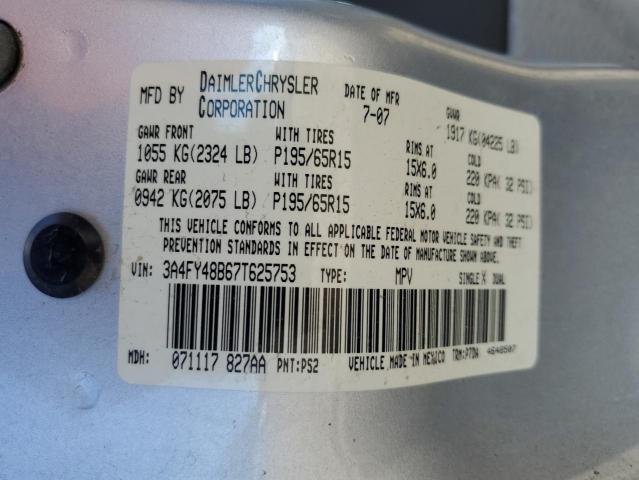 3A4FY48B67T625753 - 2007 CHRYSLER PT CRUISER SILVER photo 12