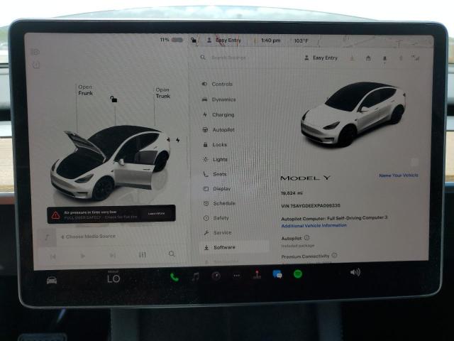7SAYGDEEXPA099335 - 2023 TESLA MODEL Y WHITE photo 9