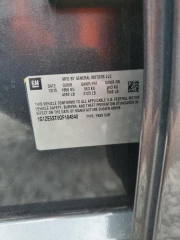 1G1ZE5ST0GF184840 - 2016 CHEVROLET MALIBU LT BLACK photo 12