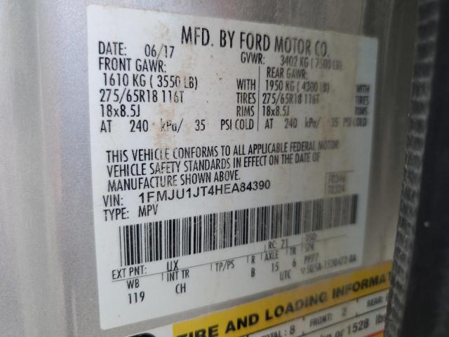 1FMJU1JT4HEA84390 - 2017 FORD EXPEDITION XLT SILVER photo 13