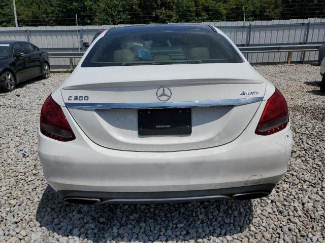 55SWF4KBXGU139643 - 2016 MERCEDES-BENZ C 300 4MATIC WHITE photo 6