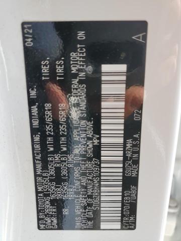 5TDGZRBH4MS109737 - 2021 TOYOTA HIGHLANDER XLE WHITE photo 13