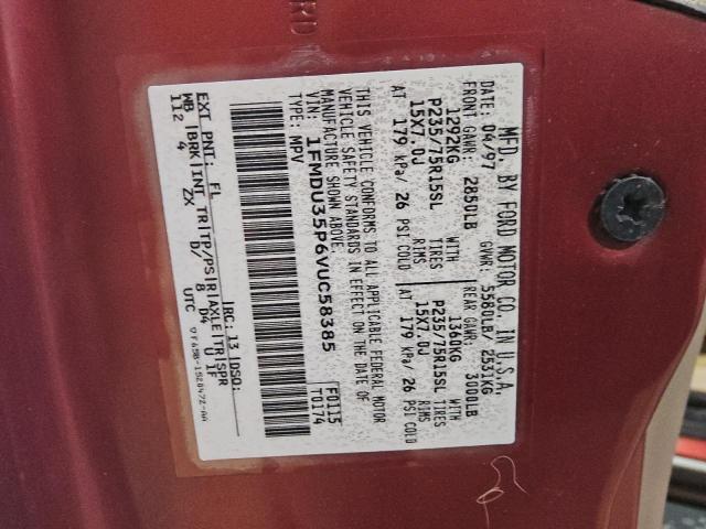 1FMDU35P6VUC58385 - 1997 FORD EXPLORER BURGUNDY photo 12