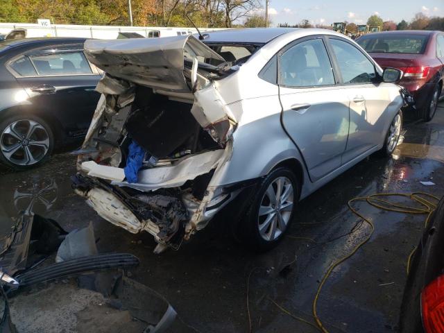 KMHCU4AE4EU666518 - 2014 HYUNDAI ACCENT GLS SILVER photo 4