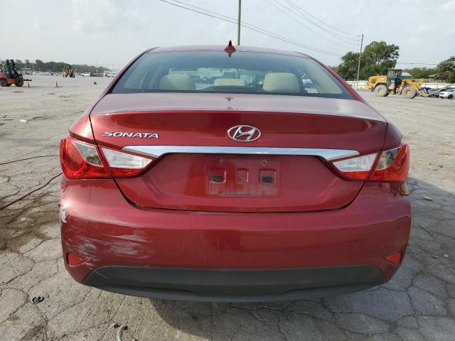 5NPEB4ACXEH946990 - 2014 HYUNDAI SONATA GLS RED photo 6