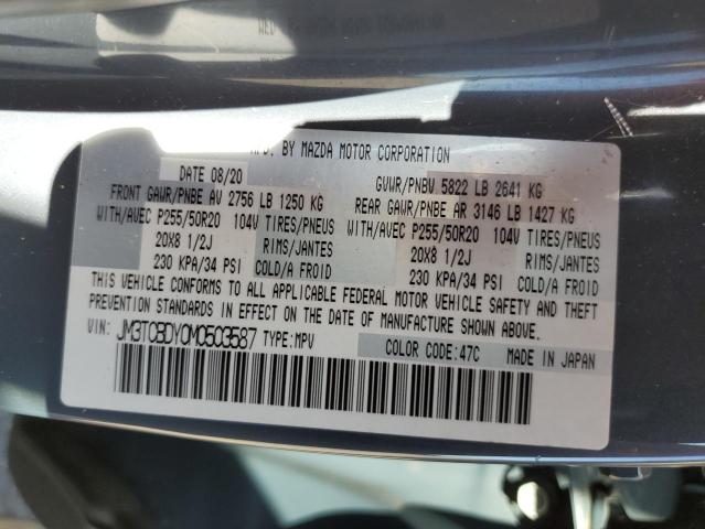 JM3TCBDY0M0503587 - 2021 MAZDA CX-9 GRAND TOURING GRAY photo 13