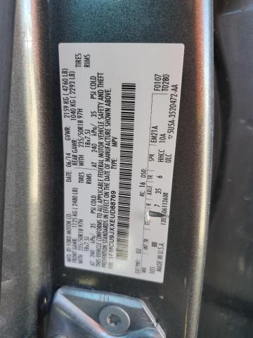 1FMCU9JXXEUD88769 - 2014 FORD ESCAPE TITANIUM GRAY photo 12