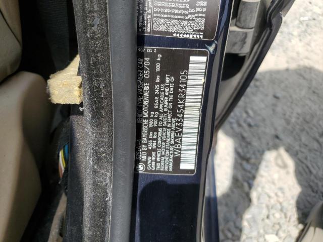 WBAEV33454KR34105 - 2004 BMW 325 I BLUE photo 12