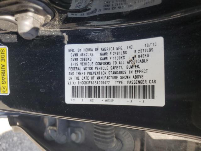 1HGCR3F81EA009472 - 2014 HONDA ACCORD EXL BLACK photo 12