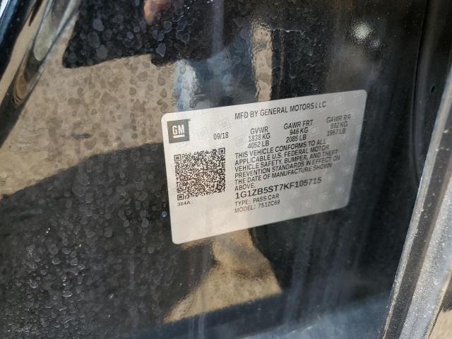 1G1ZB5ST7KF105715 - 2019 CHEVROLET MALIBU LS أسود صورة 12