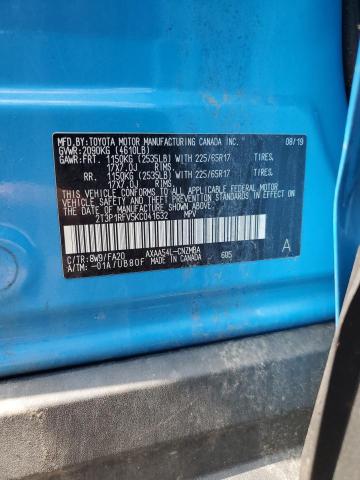 2T3P1RFV5KC041632 - 2019 TOYOTA RAV4 XLE Niebieski zdjęcie 13