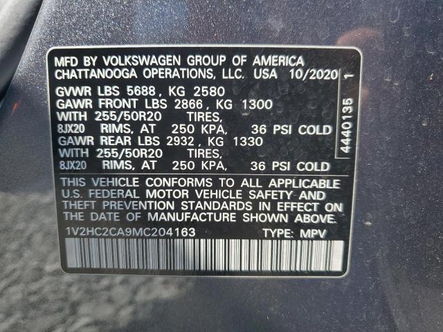 1V2HC2CA9MC204163 - 2021 VOLKSWAGEN ATLAS CROS SE Boz foto 12