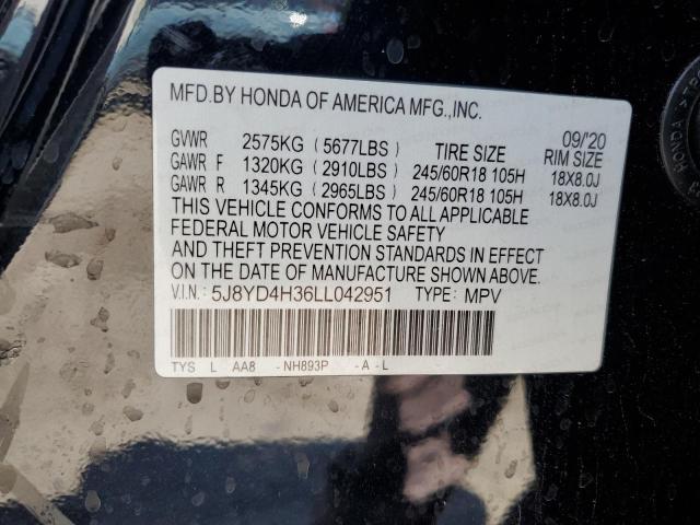 5J8YD4H36LL042951 - 2020 ACURA MDX BLACK photo 13