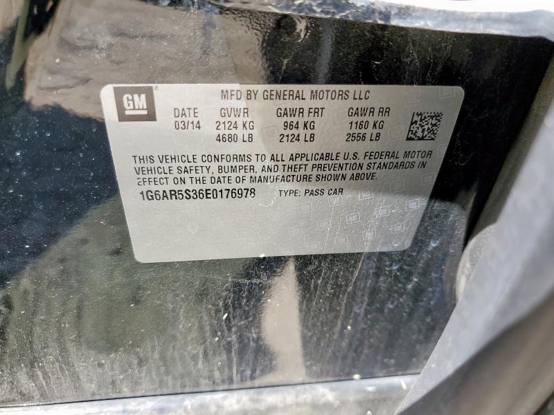 1G6AR5S36E0176978 - 2014 CADILLAC CTS LUXURY COLLECTION BLACK photo 12